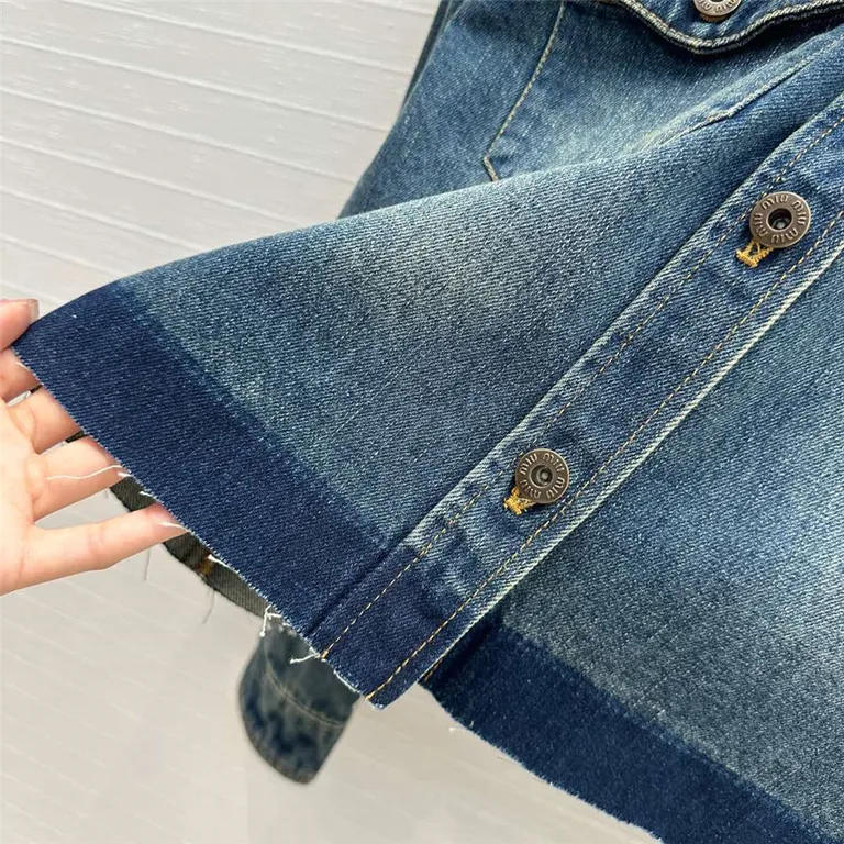 Miumiu color-block washed denim shirt